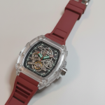 Frank Muller Transparent Dial Latest Article Watch with Rubber Strap(Plastic Case) - red