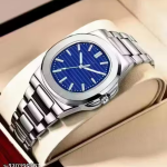 Square Nautilus Stainless Steel Watch for Men & Boys - 3-tone