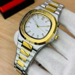 Square Nautilus Stainless Steel Watch for Men & Boys - golden-black