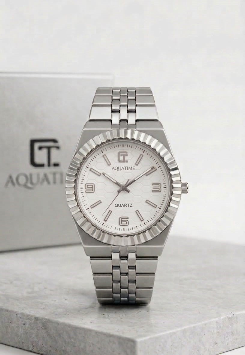 WhatsAppImage2026-04-09at1.54.34PM_1 Aquatime Quartz “ Fluted Bezel Two-Tone Watch with Honeycomb Dial - 2-tone-golden-dial - Image 1