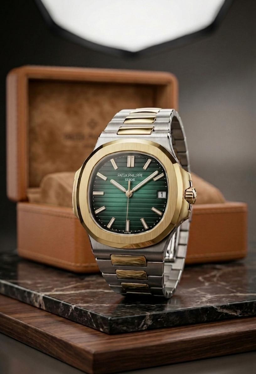 WhatsApp_Image_2026-05-07_at_6.24.46_PM Nautilus PATEK PHILIPPE GENEVE Stainless Steel Premium Quality (Matt Finish) - 2-tone-tiffany-dial - Image 1