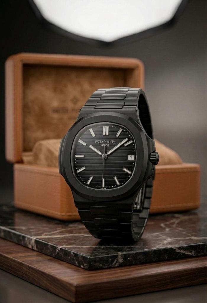 Nautilus PATEK PHILIPPE GENEVE Stainless Steel Premium Quality (Matt Finish) - black-2 - Image 1