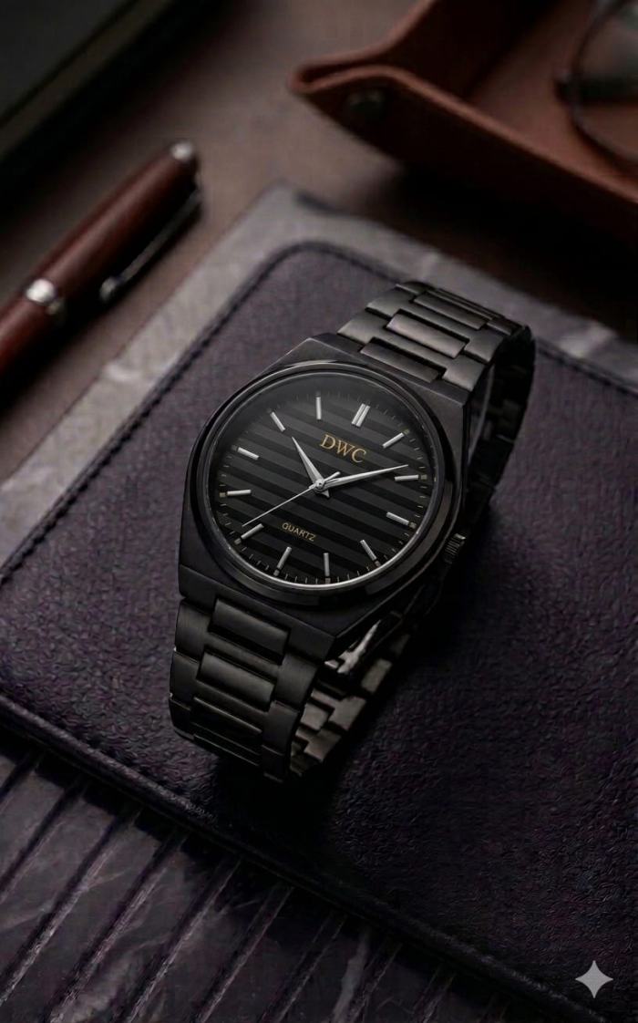DWC Heritage Horizontal Stripe Variant Dial Watch - black-arabic - Image 1
