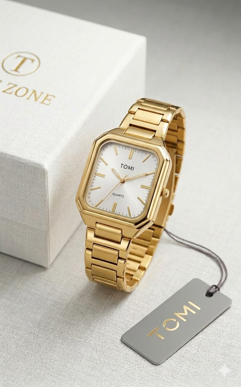 Tomi Stainless Steel OLD MONEY Style Watch - golden-black - Image 1