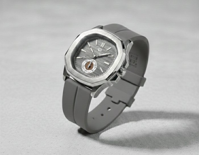 PATEK PHILLIPE Rubber Silicone Strap with Magnet Lock - gray-2 - Image 1