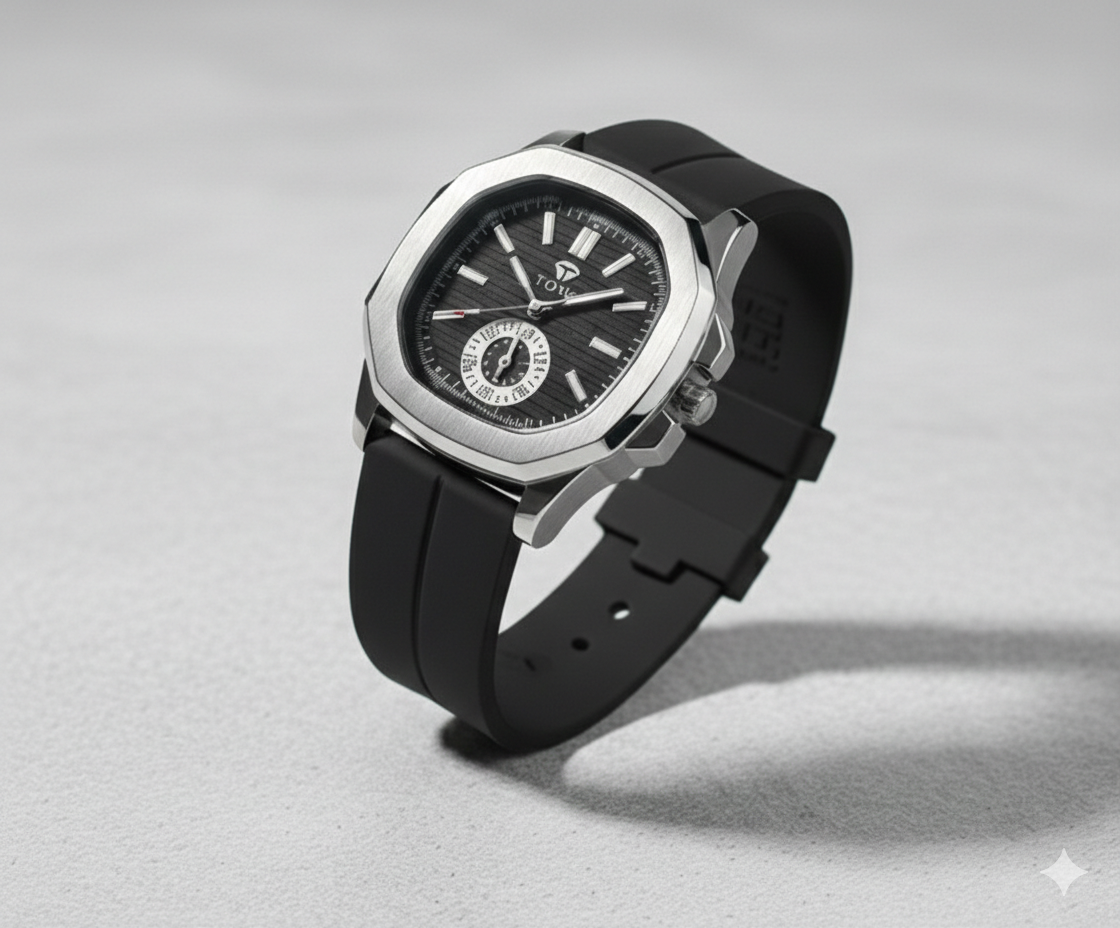 PATEK PHILLIPE Rubber Silicone Strap with Magnet Lock - black-arabic - Image 1
