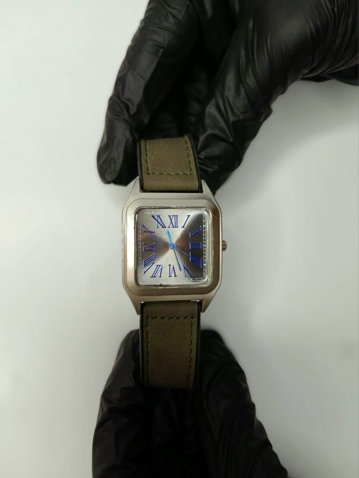 OLD MONEY Leather Strap Magnet Master Lock Watch - green - Image 1