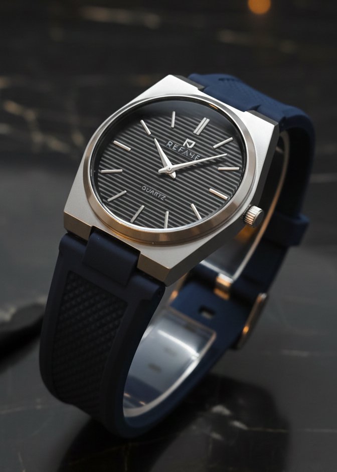Gemini_Generated_Image_53nokt53nokt53no Silicone Tape Student Watch Men's Wristwatch Fashion Calendar Men's Watch - blue-silver-2 - Image 1