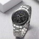 DWC Heritage Chronograph Panda Dial Watch - black-golden-1