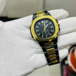 Square Nautilus Stainless Steel Watch for Men & Boys postive - black-golden-2