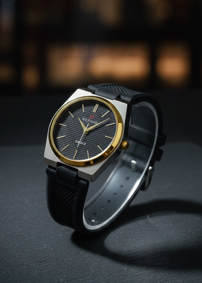 Gemini_Generated_Image_u7likuu7likuu7li Silicone Tape Student Watch Men's Wristwatch Fashion Calendar Men's Watch - brown-black - Image 1