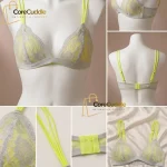 CoreCuddle French Triangle Single Hook Lace Bralette Net Bra for Women & Girls (Random Color)
