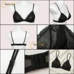 CoreCuddle French Triangle Single Hook Lace Bralette Net Bra for Women & Girls (Random Color)