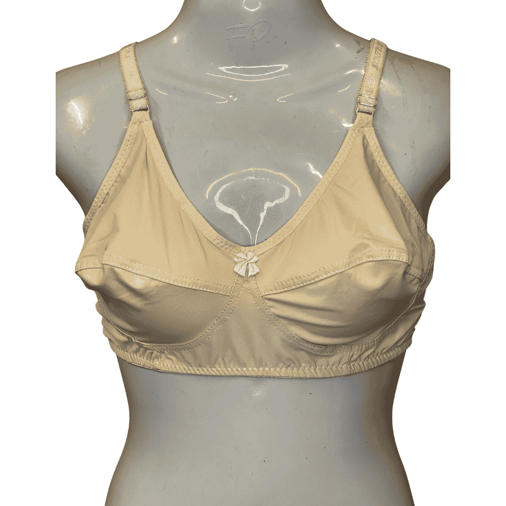 Untitled design (33) CoreCuddle Premium Soft Lycra Non-Padded Bra for Women & Girls (Skin Color) - Image 1