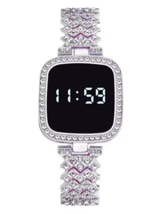 WhatsAppImage2025-01-24at9.59.28PM_3 Sqaure Digital Diamond Touch LED Watch for Women Girls - Gold - Image 1