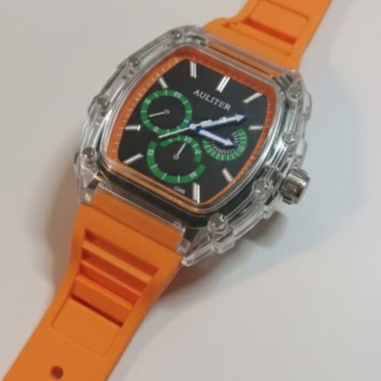 Frank Muller Transparent Dial Latest Article Watch with Rubber Strap(Plastic Case) - orange
