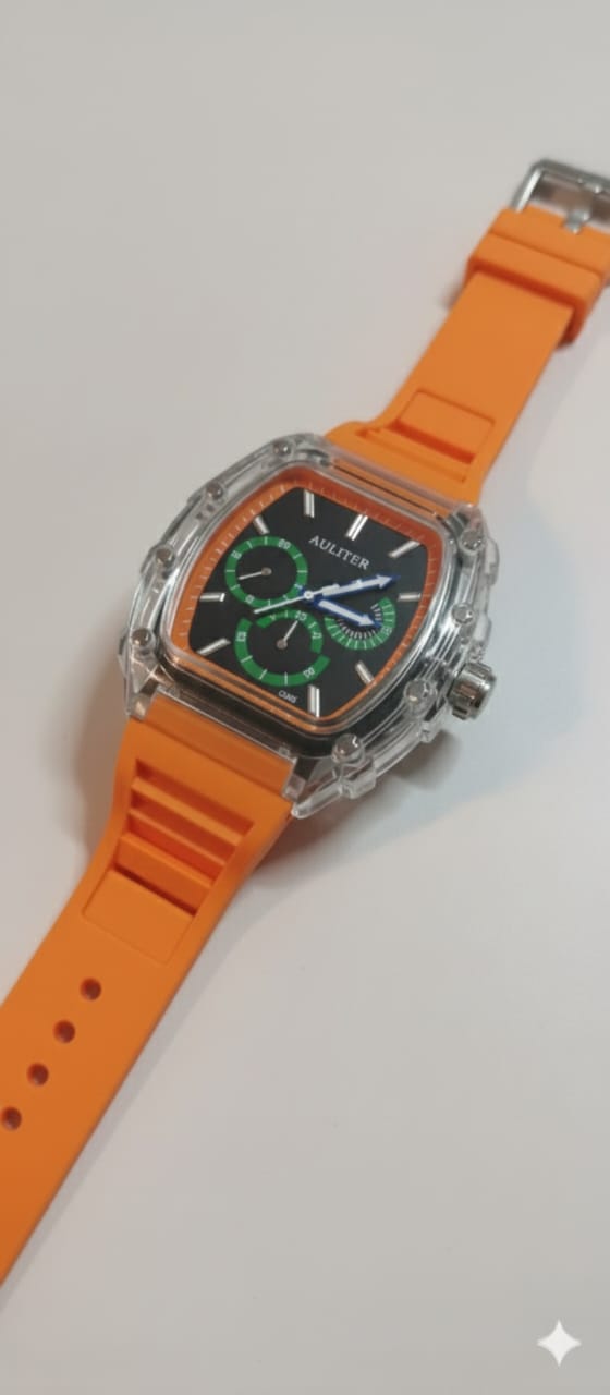 WhatsAppImage2025-12-18at8.09.52PM_3 Frank Muller Transparent Dial Latest Article Watch with Rubber Strap(Plastic Case) - orange - Image 1
