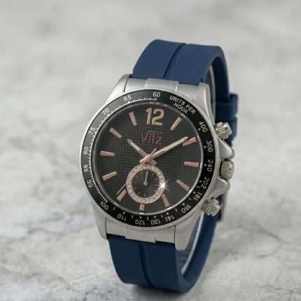 Round Dial Rubber Silicone Strap Watch with Magnet Lock - brown-silver