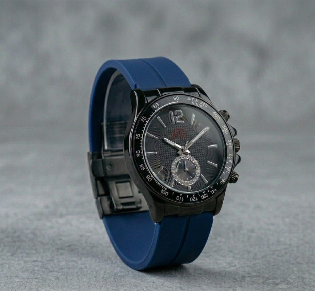 WhatsAppImage2026-03-28at5.29.49PM Round Dial Rubber Silicone Strap Watch with Magnet Lock - brown-black - Image 1
