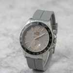 Round Dial Rubber Silicone Strap Watch with Magnet Lock - grey-silver