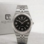 Aquatime Quartz   “ Fluted Bezel Two-Tone Watch with Honeycomb Dial - white-silver