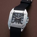 The Legacy Square   “ Silver Roman Numeral Watch with Ribbed Silicon Strap