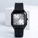 SABR Stealth Square Watch with Eastern Arabic Numerals   “ Magnetic Strap & Sunray Dial - red