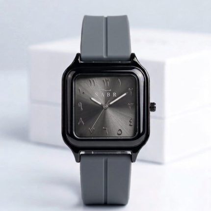 SABR Stealth Square Watch with Eastern Arabic Numerals   “ Magnetic Strap & Sunray Dial - black-arabic