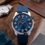 Dual-Scale Dial Watch with Magnetic Quick-Fit Band - blue-silver