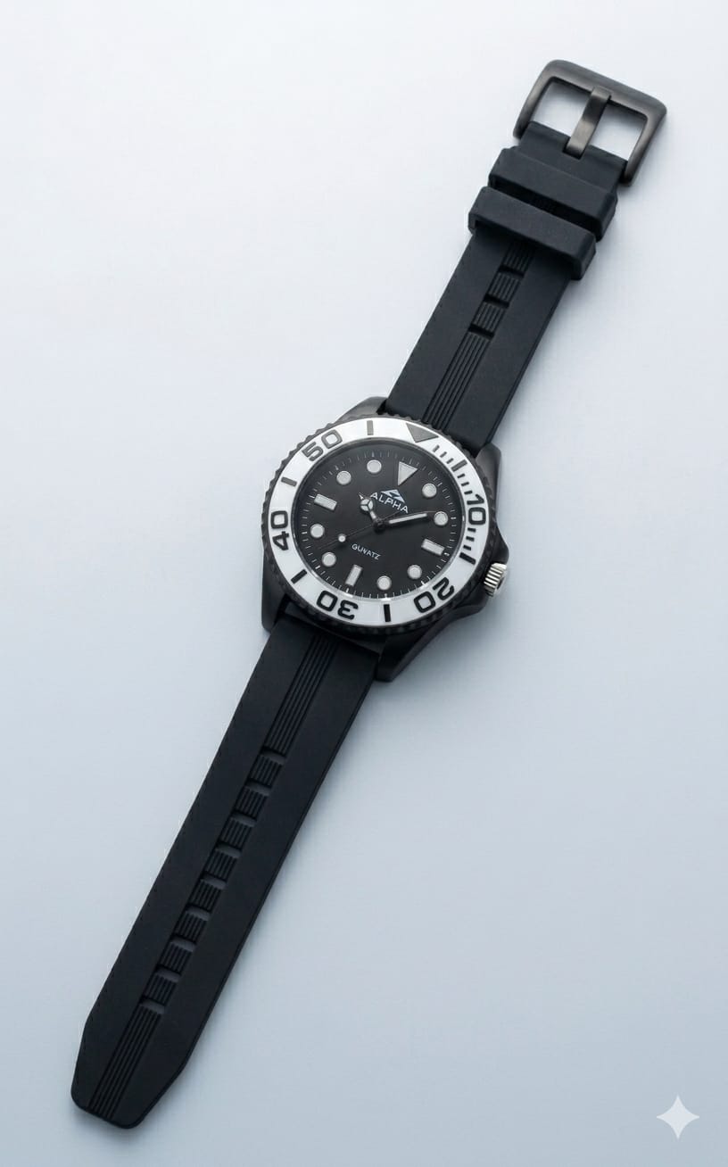 WhatsAppImage2026-04-21at7.13.55PM Alpha "Panda" Diver “Silicone Strap Sports Edition(Non Rotational Bezel) - Image 1