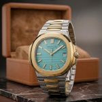 Nautilus PATEK PHILIPPE GENEVE Stainless Steel Premium Quality (Matt Finish) - 2-tone-black-dial