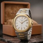 Nautilus PATEK PHILIPPE GENEVE Stainless Steel Premium Quality (Matt Finish) - 2-tone-white-dial
