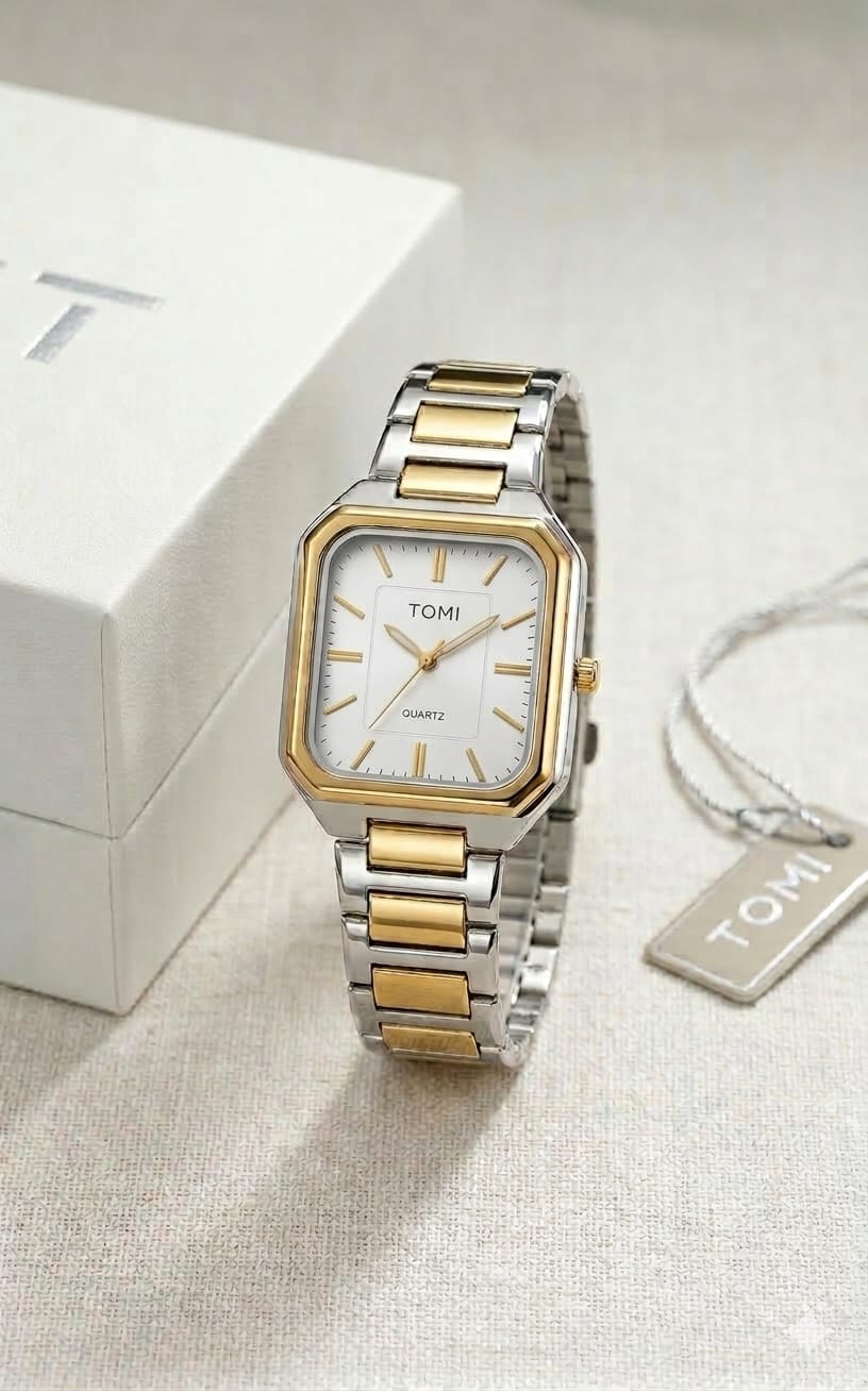 WhatsApp_Image_2026-03-24_at_2.49.31_PM_1 Tomi Stainless Steel OLD MONEY Style Watch - 2-tone-brown-dial - Image 1