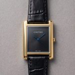 Cartier TANK Watch in Plain Dial Leather Strap - black-silver-3