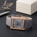 Universe Point Tank OLD MONEY in Leather Strap - black-golden-plain-dial
