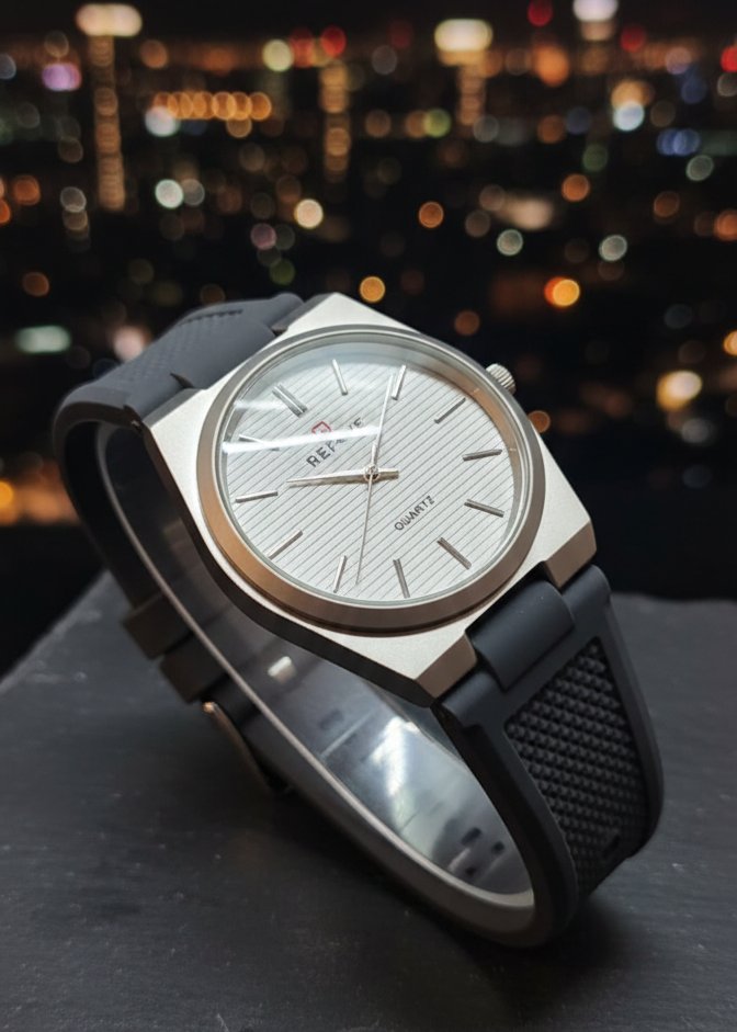 Silicone Tape Student Watch Men's Wristwatch Fashion Calendar Men's Watch - light-grey-silver - Image 1