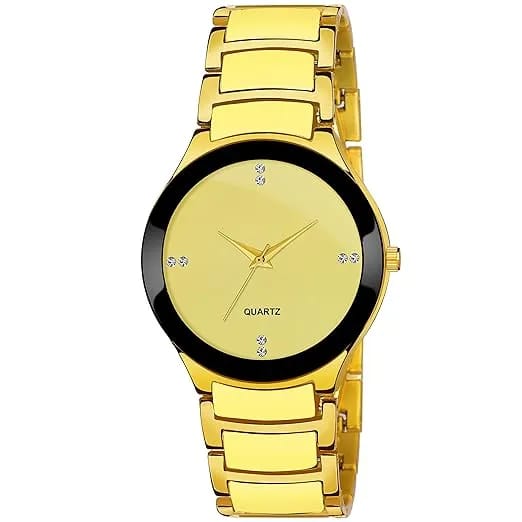 Classic Business Stainless Steel Watch for Men Boys - golden - Image 1
